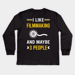 3 People Filmmaking Filmmaker Film Making Kids Long Sleeve T-Shirt